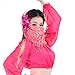 BellyLady Belly Dance Tribal Face Veil With Beads, Halloween Costume Accessory-Lake Blue
