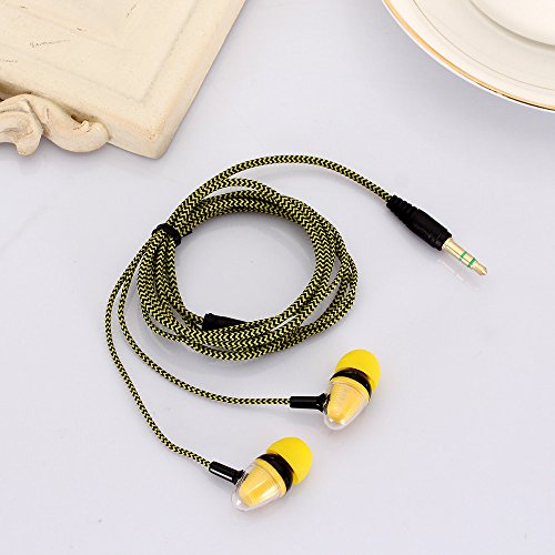 Amaping Universal 3.5mm in-Ear Stereo Earbuds Earphone Capsule Shape Clear Shell Protcetive Headphone Set Cell Phone MP3 MP4 Player (Yellow)