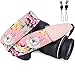 Wolven Pattern Cotton Camera Neck Shoulder Strap Belt Compatible with DSLR/SLR/Men/Women etc (Pink Flower)