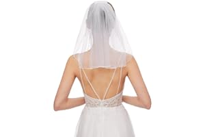 NANCHOR Bridal Wedding Veil Women's Short Vails with Rhinestone Tulle for Bachelorette Party 38cm/15”