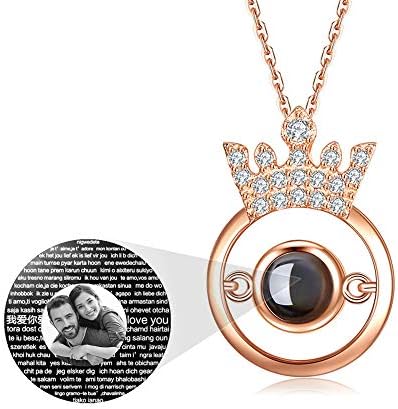 ASD Jewerly Custom Photo Necklace, 925 Sterling Silver Memory of Love Pendant Necklace,Different Languages I Love You Necklace for Women Girls