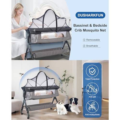 Liemuao Universal Mosquito Net for Infant Cribs, with Zip, Fine Mesh Fabric Baby Bed Tent for Indoor and Outdoor (White, 55x100cm)