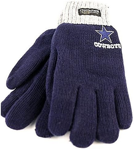NFL Dallas Cowboys 2 Tone Cuff Knit Wool Thinsulate Gloves