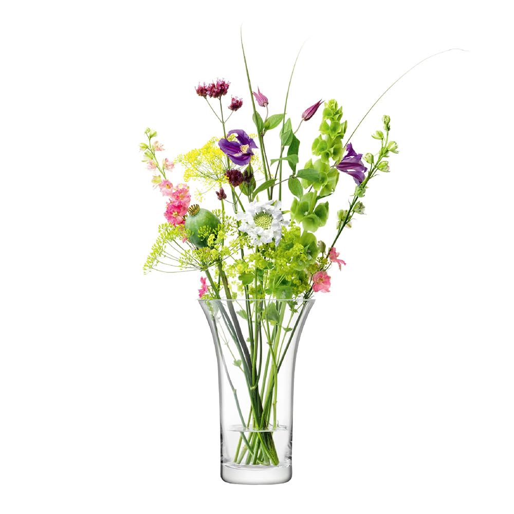 LSA International Flower Flared Bouquet Vase H26cm Clear| 1 Unit | Mouthblown & Handmade Glass | FW33