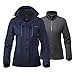 OutdoorMaster Women's 3-in-1 Ski Jacket - Winter Set With Fleece Liner & Hooded Waterproof Shell (Deep Blue, XL)