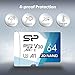 Silicon Power 64GB Micro SDXC UHS-I (U3), V30 4K A1, High Speed MicroSD Card with Adapter