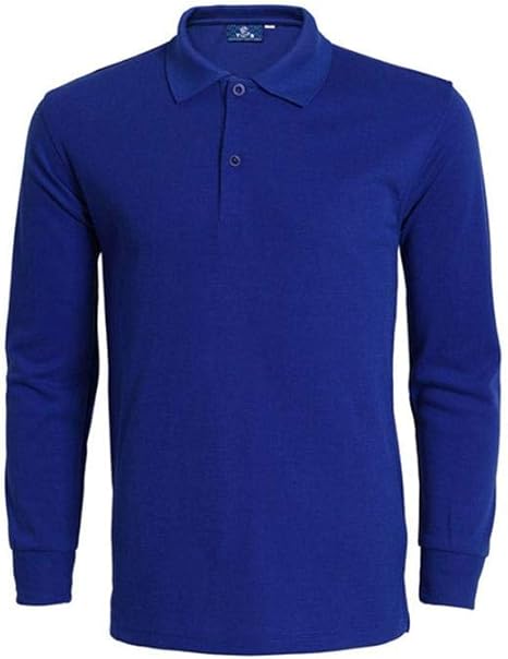 NISHISHOUZI Polo de Manga Corta para Hombre Polo Polos,Moda Hombre Azul Polo Shirt Homme Slim Fit Camisas de Manga Larga Casual Transpirable Anti-Pilling Calidez Polo Camisa Masculina@XXL: Amazon.es: Deportes y aire libre