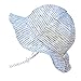 Toddler Sun Hat with Chin Strap, Drawstring Adjust Head Size, Breathable 50+ UPF Cotton (M: 9m - 3Y, White Waves)
