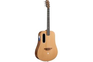 LAVA ME 4 Solid Spruce Top Series,HILAVA 2.0 Smart Acoustics Electric Guitars,right handed,with 3.5 inch TouchScreen,FreeBoost 2.0, AirFlow Bag, Woodgrain Brown/Burlywood,41 inch