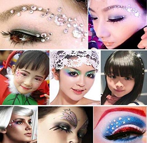 91 Pieces Self-Adhesive Rhinestone Sticker Gem Rhinestone Embellishment Stickers Sheet Fits for Crafts Face Body Eyes Nails Makeup Festival Carnival 5mm/8mm/10mm/12mm 4 Sizes (Pink) - Image 4