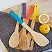 Now Designs Bamboo Utensils, Set of 5, Multi-Color, 1 ea, (5044001)