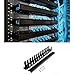 All Metal - 1U 19 Inch Server Rack Wire Management System - Rack Mount Horizontal Cable Management with mounting Screws 12 Large Slot Cable Manager Finger Duct with Cover (Server Cable Management)