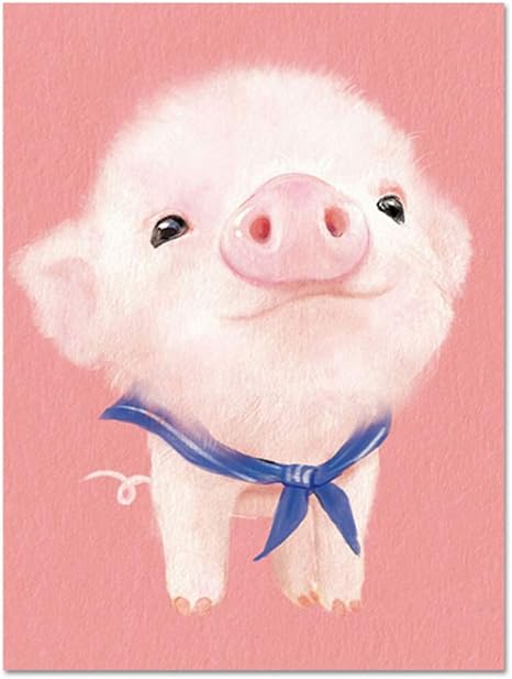 Amazon Co Jp 保育園抽象芸術かわいい動物のキャンバスプリントポスター北欧の子供の壁アート赤ちゃんの保育室の豚の装飾写真の絵画16 24インチ 40 60 Cm フレームなし Home Kitchen