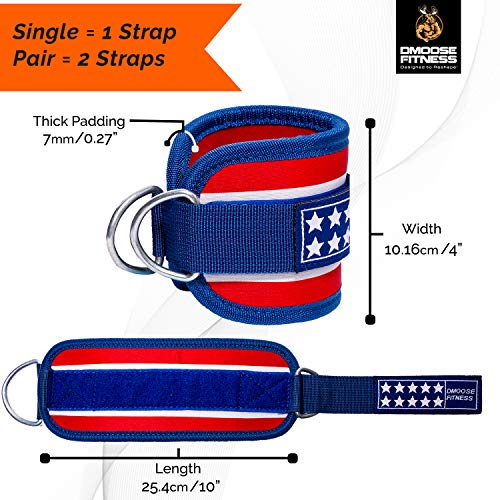 DMoose Fitness Ankle Strap for Cable Machines for Kickbacks, Glute