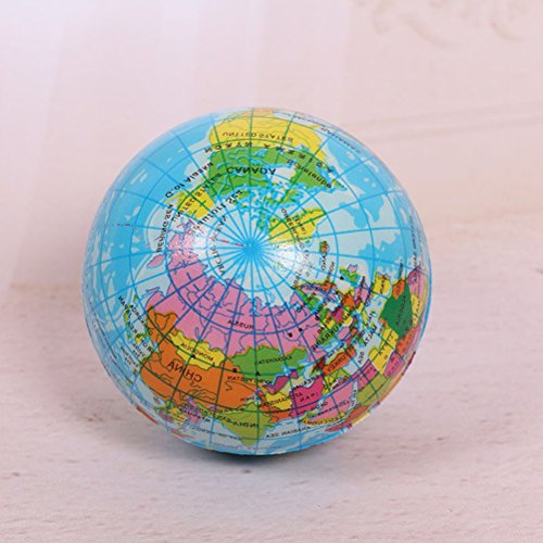 TOYMYTOY 12Pcs 6.3CM Squeeze Ball Toy Globe World Map Sponge Ball Soft Bounce Ball for Baby Kids - Thumbnail 4