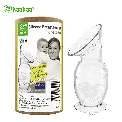 Haakaa 4oz/100ml Silicone Breast Pump with Suction Base 100% Food Grade Silicone BPA PVC and Phthalate Free