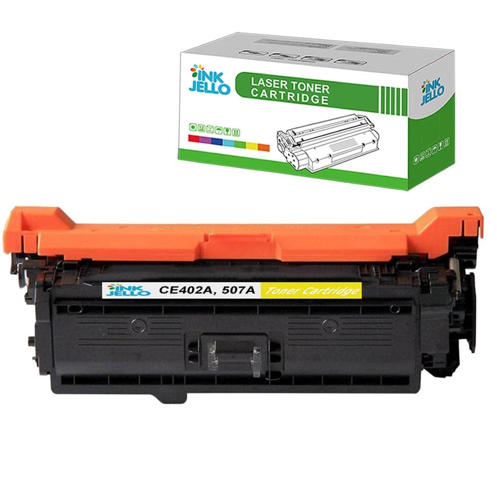 InkJello Toner Cartridge For Printer, Compatible With HP LaserJet Enterprise 500 Color M551dn M551n M551xh MFP M575dn M575f Flow MFP M575c LaserJet Pro 500 Color MFP M570dn MFP M570dw CE402A (Yellow)
