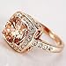 Yellow Shinning Cubic Zirconia Topaz Rings For Women 18K Rose Gold Plated