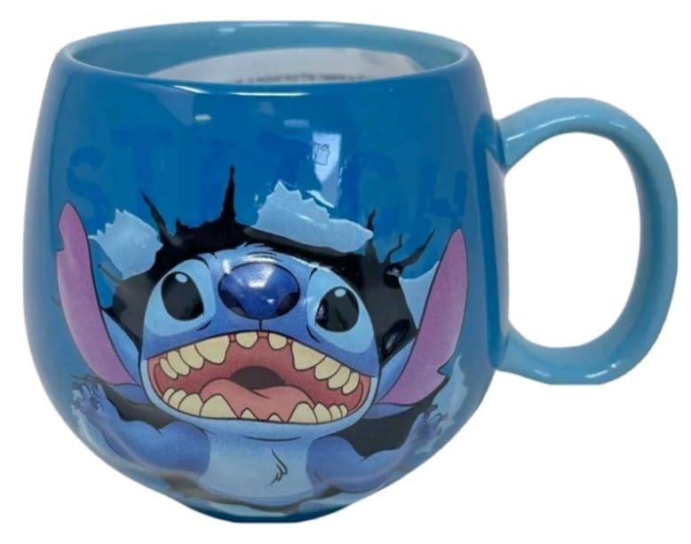Disney Store Experiment 636 Blue Stitch Bursting Through Mug