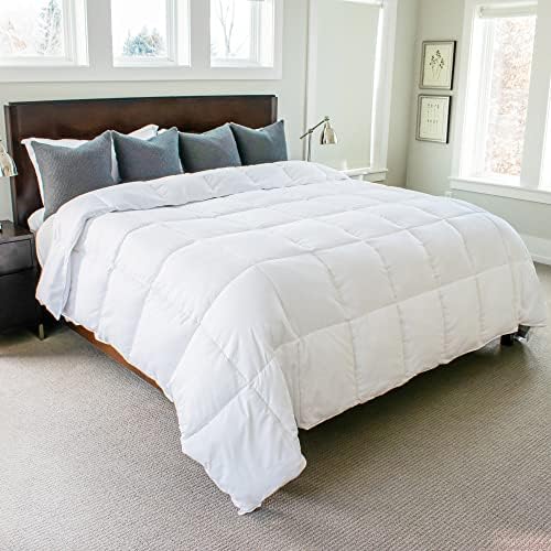 Gray Eagle Oversized King Comforter, White, All Season Down Alternative