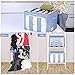KEDSUM Clothes Storage Bin, Clothes Storage Container, Blanket Storage Containers, Stackable Clothing Storage Organizer, Oxford Fabric with Metal Support & Clear Window, 2 Pack, Blue