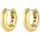 gorjana - Lou Huggies 1/2" Drop - 18K Gold-Plated Finish - Secure Hinge Closure - Stylish Hoop Earrings, Ideal for Ear Stack - Complimentary Gift Packaging - Perfect for Gifting