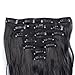 7pcs/set Clip in Hair Extensions 20inch Long Wavy Natural Color Heat Resistant Kanekalon Synthetic Hairpiece Gifts for Girl Lady Women (1B#)