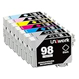 Uniwork Technology Remanufactured Ink Cartridge Replacement for Epson T098 ( Black,Cyan,Magenta,Yellow,Light Cyan,Light Magenta , 7-Pack )