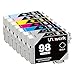 Uniwork Technology Remanufactured Ink Cartridge Replacement for Epson T098 ( Black,Cyan,Magenta,Yellow,Light Cyan,Light Magenta , 7-Pack )