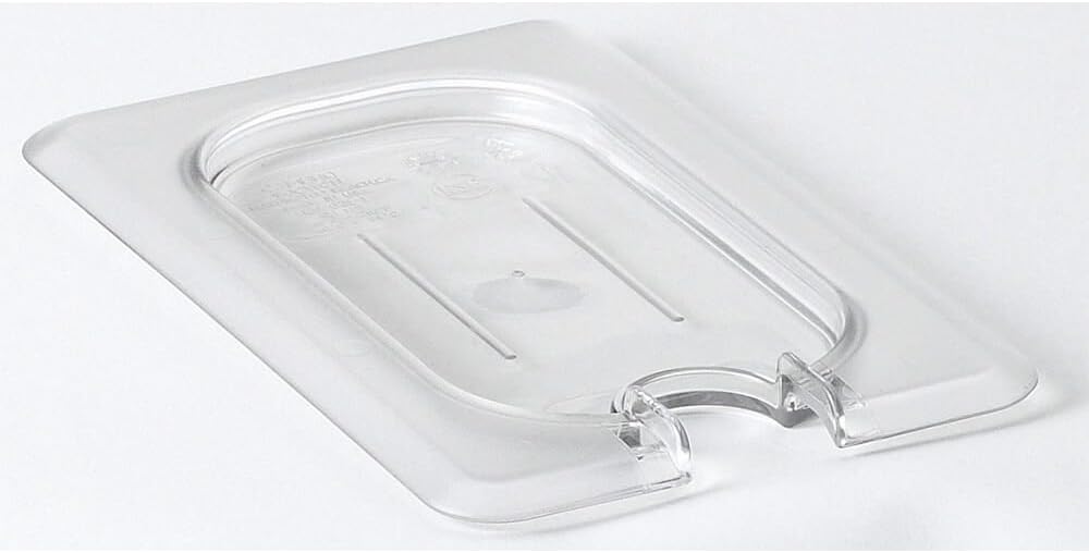 Cambro 1/9 GN Polycarbonate Hotel Pan Flat Notched Lid, 6PK Clear 90CWCN-135