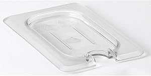 Cambro 1/9 GN Polycarbonate Hotel Pan Flat Notched Lid, 6PK Clear 90CWCN-135
