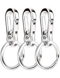 Sunmns Metal Carabiner Clip Keyring Keychain Key Ring Chain Holder Organizer for Car/Key Finder, 3 Pack
