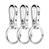 Sunmns Metal Carabiner Clip Keyring Keychain Key Ring Chain Holder Organizer for Car/Key Finder, 3 Pack