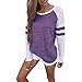 KESEE Clearance Womens Clothing☀ Fashion Ladies Long Sleeve Splice Blouse Tops Clothes T Shirt (XL, Purple)
