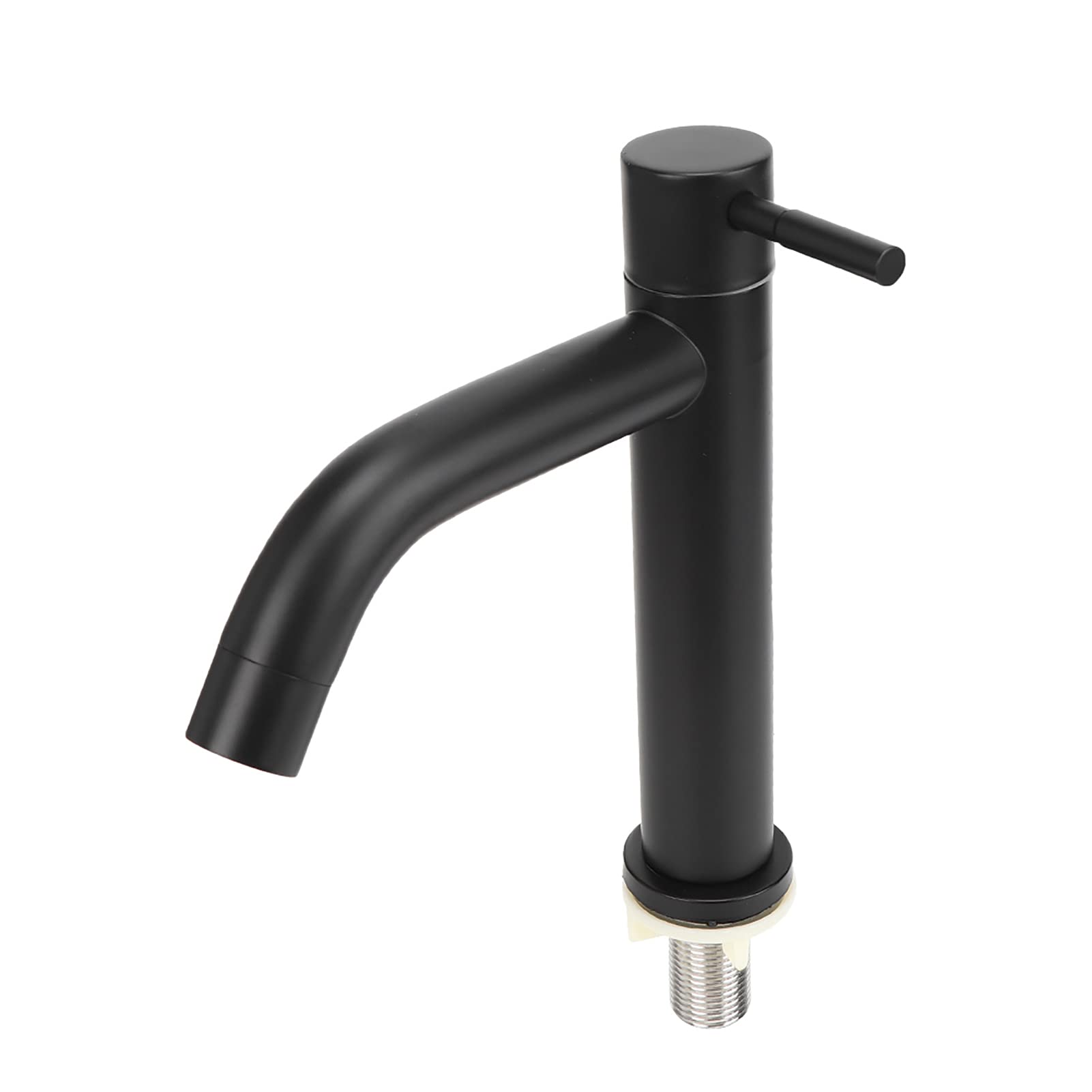 Mumusuki Single Cold Stainless Steel Black Bathroom Faucet with Hose
