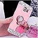 Galaxy S9 Plus Case,Lozeguyc Crystal Rhinestone Mirror Glass Case Bling Diamond Soft Rubber Makeup Case for Samsung Galaxy S9 Plus with Detachable 360 Degree Ring Stand--Rose Gold