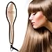 Bestidy Hair Straightener Brush,Ceramic Heating Straightening Irons Anti Scald,LCD Display- For Silky Hair (Gold)