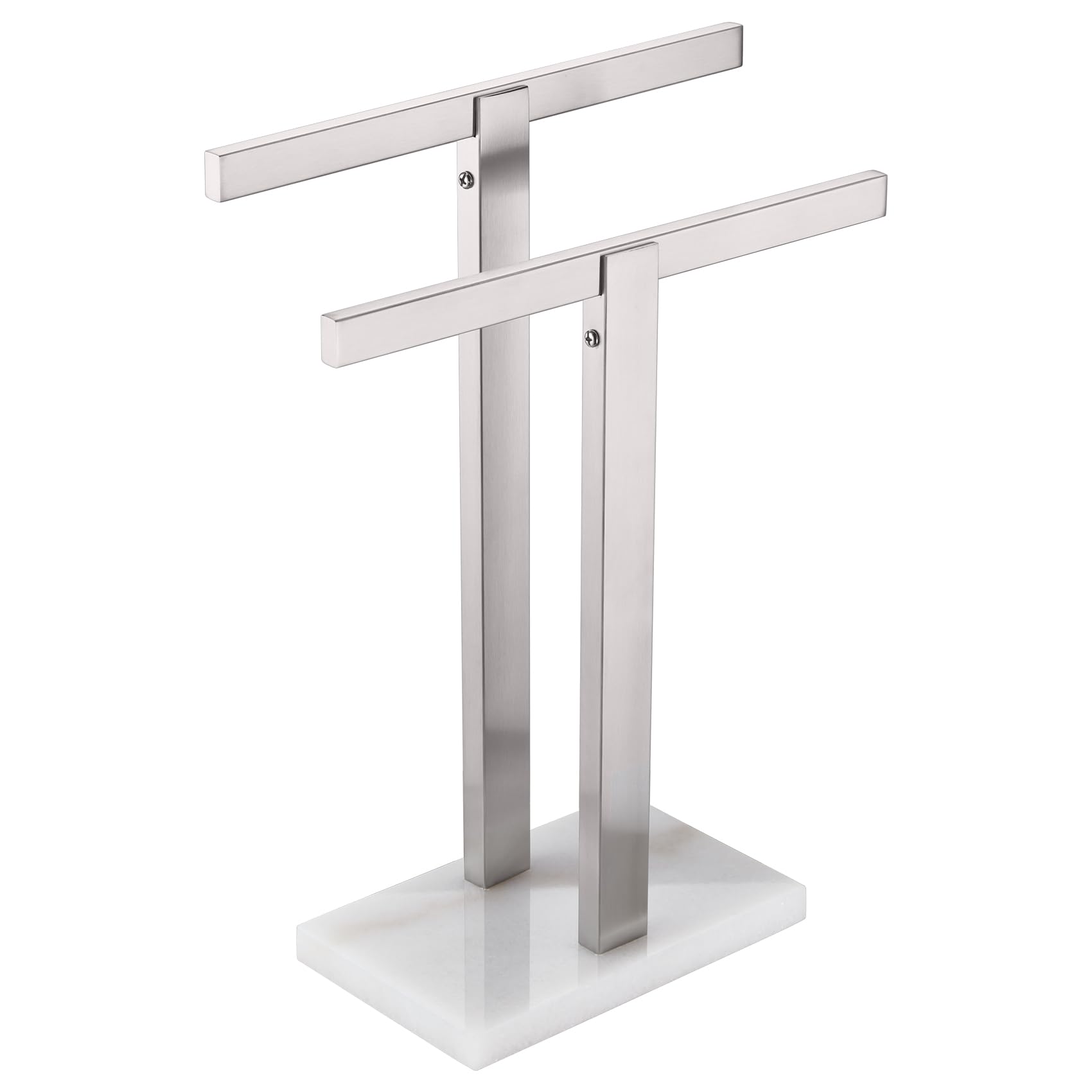 Photo 1 of KOKOSIRI Hand Towel Holder Free-Standing Towel Racks with Marble Base for Bathroom Kitchen Vanity, Brushed Stainless Steel 15.7'' Height THS0001-SM-BR