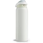 ENCOOL Leakproof Insulated Water Bottle with Straw Dual-Sip Water Bottle Bag-Safe Design for Work, Commute & Gym – Keeps Drinks Cold All Day, 40 oz, Cloud-Hill White