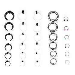 Linkning 30PCS Septum Rings Acrylic C Shape Buffalo