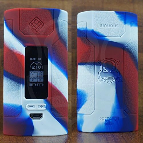 ModShield for Wismec Predator 228 TC 228W Silicone Case By Jojo Skin Wrap Sleeve Cover (Red/White/Blue)