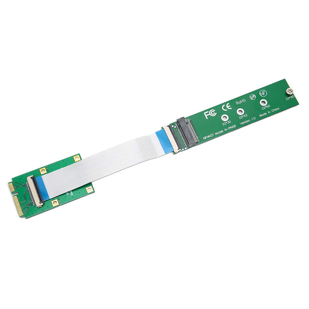 M.2 (NGFF) nVME SSD to Mini PCIe Adapter, Reversible Base on 10 Support 2230/2242/2260/2280 M.2 Card & M.2 Key M Card