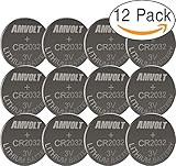12 Pack AmVolt CR2032 Battery 220mAh 3 Volt Lithium Battery Coin Button Cell 2023 Expiry Date