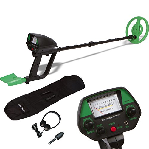 TREASURE COVE 1018 Metal Detector Kit - Easy to Use & Operate for Kids & adult Beginners, Waterproof Coil, ACCESSORIES Bag, Shovel & Headphones, Adjustable Height & Volume, High Accuracy, Portable