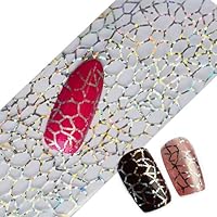 BYyushop Glitter Nail Art Full Tips DIY Cobweb Nail Foils Transfer Polish Sticker Nail Decals