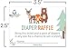 50 Diaper Raffle Tickets for Baby Shower Boy or Girl (50 Pack) - Bring a Pack of Diapers to Win a Prize - Baby Shower Invitations Inserts Request Cards Games Decorations Supplies - Woodland