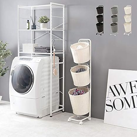 公式 ランドリーバスケット 3段 スリム 丸型 洗濯かご 洗濯カゴ おしゃれ ランドリーラック ランドリーワゴン キャスター アウトレット 人気 人気トレンド Carlavista Com
