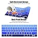 Gradient Keyboard Protector Cover Fit Newest MacBook Pro 13 Inch A1706 A1989 and MacBook 15 Inch A1707 A1990(with TouchBar, 2016/2017/2018 Released), Ombre Blue
