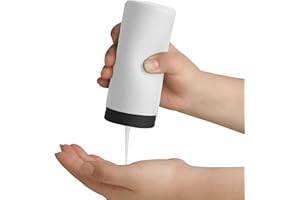 ELM RIDGE ESSENTIALS ElmRidge Dish Soap Silicone Dispenser for Kitchen Sink,Squeeze Washing Up Liquid and Hand Soap,Round refillable Silicone Bottles,Easy to Fill and to use, 8.5 oz,Black 2.4 x 2.4 x 5.5 inches (White)