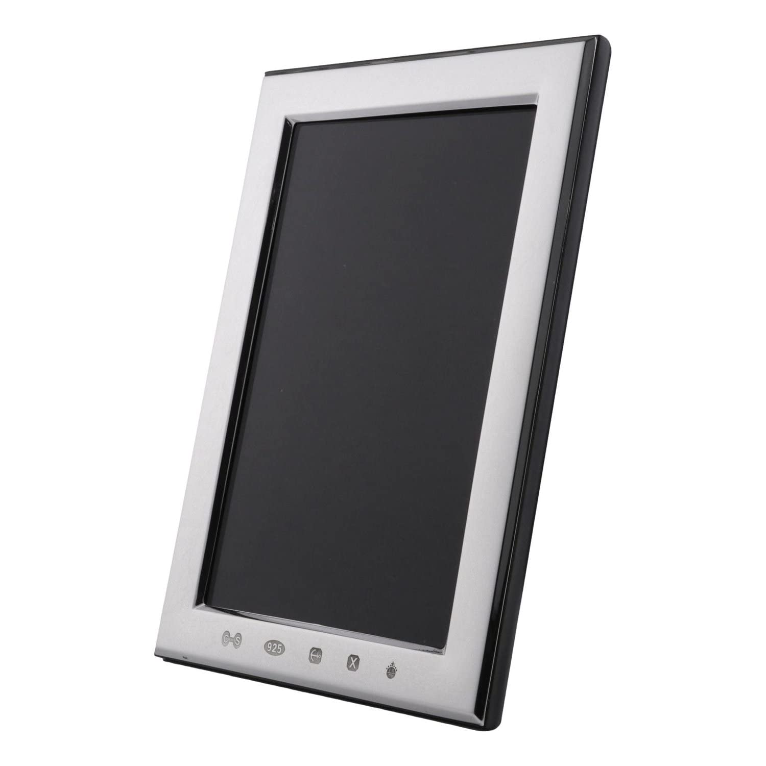 CATORS Hallmarked Sterling Silver Photo Frame 6" x 4" (15cm x 10cm) - 6 x 4 Picture Frame with Wooden Back Perfect for Engraving. Luxury 6x4 Photo Frames Fully Hallmarked for .925 Sterling Silver.